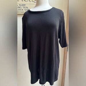 Chico’s “Bella” Black Basic Knit Top Short Sleeve  size 3 (XL) NWT